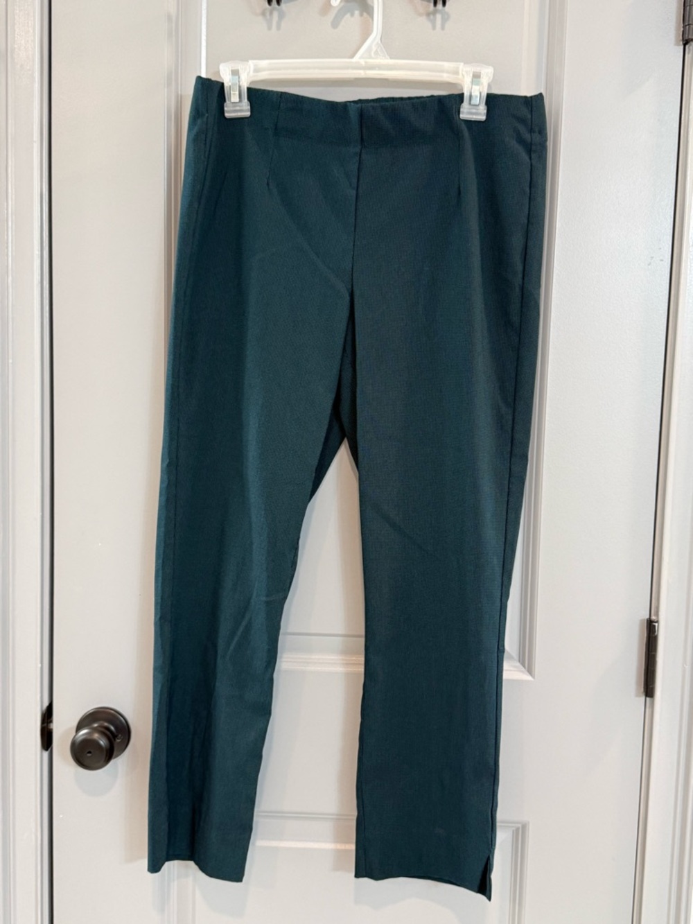 Tribal Deep Teal Cropped Straight-Leg Pants